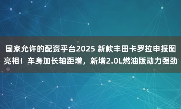 国家允许的配资平台2025 新款丰田卡罗拉申报图亮相！车身加长轴距增，新增2.0L燃油版动力强劲